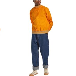 UNIVERSAL WORKS Vale Half Zip Recycled Nylon Tech Orange Men's Small NWT‎